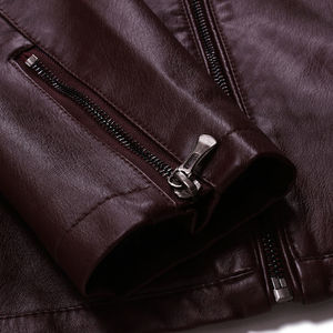 แจ็กเก็ตหนังผู้ชายสไตล์สตรีทไซส์ใหญ่พิเศษแจ็กเก็ตหนังผู้ชายสไตล์คลาสสิก - Product Image 6