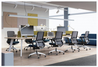 Chaise De bureau de travail ergonomique noire à mi-dos tissu de maille créative Sillas De Oficina Usadas meubles fer moderne PA + GF cadre arrière