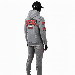 Conjunto de Sudadera con Capucha y Pantalones Deportivos Unisex, Grueso, con Bordado Desgastado, Cierre de Cremallera, Estilo Casual de Invierno - Product Image 2