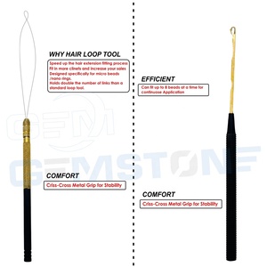 Kit d'outils professionnels pour extensions de cheveux à micro-anneaux – Pince à 2 trous pour fermer et ouvrir les anneaux, crochet de tirage, pinces de sectionnement et aiguilles - Product Image 6
