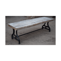 Table et banc de salle à manger en fer et bois massif, écologiques, personnalisables, durables, pour la décoration intérieure et murale, vente en gros, OEM industriel, direct usine