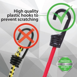 24Pcs Đa-Màu Bungee Dây Móc Loại Jar Set Với Tán Quan hệ Nhựa Tráng Móc Kim Loại - Product Image 5