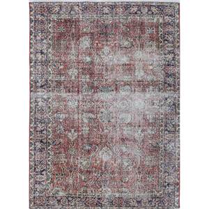 Tapis en laine noués à la main de grande taille, style vintage, motif médaillon rouge et orange, pour salon ou couloir - Pae-2957 - Product Image 1