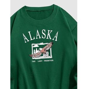 Casual elegante de manga larga cuello redondo hombro pendiente impreso cómodo de talla grande sudadera de hombre de Bangladesh - Product Image 3