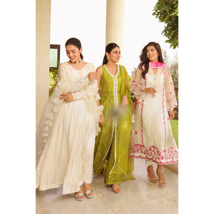 Pearl Essence Embroidered <b>Chiffon</b> Shirt Dupatta Pants Set - Product Image 5