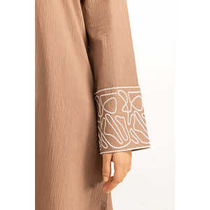 Vestido Casual de Moda WM-DRS-SS25-219, Corte Regular, Técnica de Crochet, Transpirable, con Volantes, Largo hasta el Suelo, para Fiestas Diurnas - Product Image 3