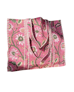 Sac fourre-tout en coton 100% matelassé avec logo personnalisé ATITHI ART, longue poignée d'épaule, fermeture à glissière, réutilisable, écologique, sac de shopping - Product Image 1