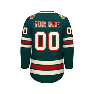 Maillot de hockey sur glace personnalisé, 100% polyester respirant, impression personnalisée, service OEM, séchage rapide, évacuation de l'humidité - Product Image 4