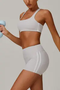 Made in Pakistan 2024 latest fresh design Yoga Set Fitness Wear <b>Women</b> Sport Bra And <b>short</b> Set - Product Image 2