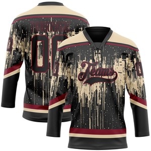 Jersey de Hockey sobre Hielo con Cuello de Encaje, Nombre del Equipo Personalizado, Números, Impresión Digital, 100% Poliéster, Antibacteriano, Secado Rápido, Servicio OEM, Venta al por Mayor - Product Image 3