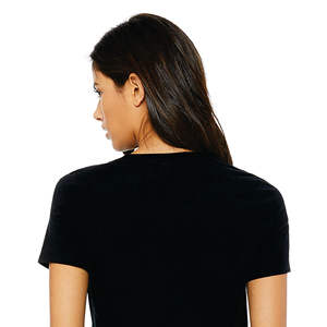 Airlume – T-Shirt à manches courtes et col en v pour femme, 100% en coton peigné et avec anneau, simple, 4.2 oz, noir - Product Image 6