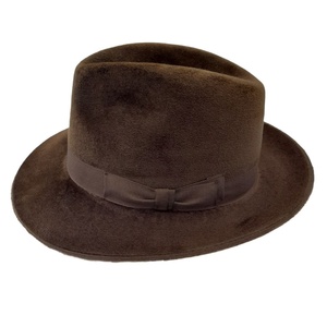 Custom Logo Western Vintage Australia Pure New Wool Classic Felt Wide Brim Western Fedora Cowboy Cowgirl Hat With Custom Belt - Product Image 2
