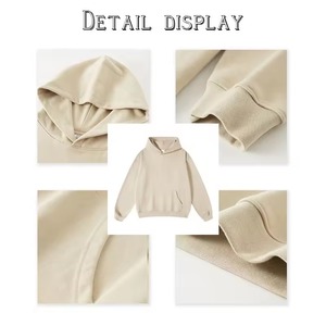 2025 Casual Street Wear 450gsm Unisex Hoodies Heavyweight No Strings Oversized Hoodie Solid Blank Men Hoodies - Product Image 4