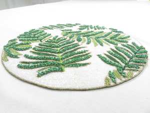 <b>Beaded</b> <b>Placemat</b> Handmade Round Charger for Luxury Dining & Holiday Decor Unique Piece Handmade <b>Beaded</b>, <b>Placemat</b>, Housewarming - Product Image 3