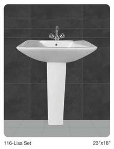 Lavabo sur pied en céramique noire indienne de haute qualité motif zèbre Altis ensemble mural Lavabo évier pas cher prix conception - Product Image 3