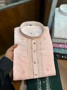 <b>Men</b> Long Sleeved Cotton Kurtas Hand Drawn Paisley Print Formal Casual Wear Indian Style Printed Jaipur <b>Shirt</b> Yoga Wear Top - Product Image 2