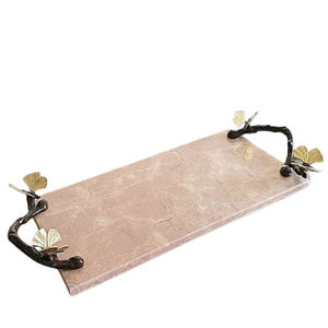 ถาดอลูมิเนียมโลหะขัดเงาด้านข้างทรงกลมดีไซน์บ้านโรงแรมร้านอาหาร - Product Image 6