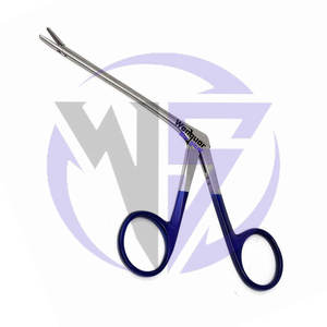 คีมจับเนื้อเยื่อแบบแมนนวลคุณภาพดีที่สุด สำหรับหู คอ จมูก  หุ้มด้วยสีน้ำเงิน ปากหยัก  เครื่องมือผ่าตัด - Product Image 4