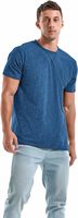 Camiseta de Cuello Redondo Azul para Hombre, Tejido Sólido de Spandex/Algodón, Secado Rápido, Impresión Digital, ODM, Ropa Casual de Verano
