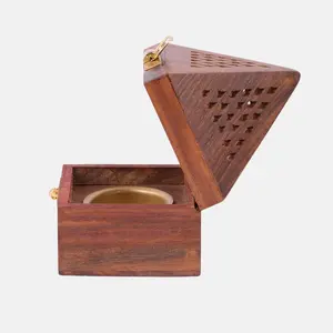 Soporte de madera Loban Dhoop en forma de pirámide, caja Dhoop pequeña - Product Image 4