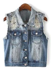 Gilet en jean pour hommes et femmes modernes décontracté Vintage élégant Denim gilet garde-robe essentiel en détresse sans effort Cool Style - Product Image 2