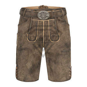 Nouveau short Lederhosen en cuir de daim de vache Costumes bavarois pour hommes short Lederhosen brodé personnalisé confort ceinture élastique - Product Image 1