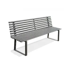 High Quality Modern Design Outdoor Bench in Cold Galvanized Powder-Coated Steel Black Color 150 x 50 x 82 cm