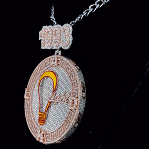 Plata de Ley 925 de la mejor calidad, chapado en oro de 10 quilates, certificado GIA VVS Moissanite, corte brillante, cierre de letra personalizado, Unisex cubano - Product Image 2