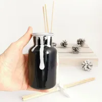 Botella Difusora de Aromas de Cerámica, Difusor de Aceites Esenciales Hecho a Mano con Varillas de Madera, DIY, Fragancia Duradera y Ecológica, Vidrio, Sin Parabenos