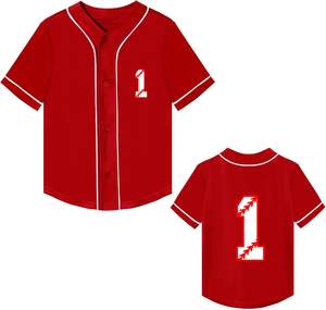 Maillot de Baseball et de Softball personnalisé pour les jeunes Chemise en sergé à boutons complets avec nom et numéro Broderie Uniformes d'équipe - Product Image 1