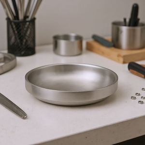 Modern <b>metal</b> <b>bowl</b> for kitchen serving fruit salad snacks premium finish for home hotel restaurant - Product Image 2