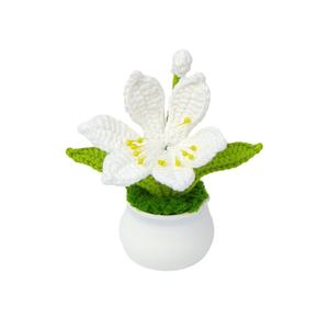 Planta Artificial de Orquídea Martiana Tejida a Crochet, Hecha a Mano, en Maceta, Regalo Original para Niñas, Artesanía Textil, Tipo Hilo - Product Image 5