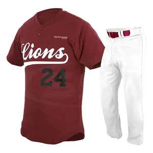 Baseball shirt wholesale men baseball Uniform customize blank jerseys And Pant uniform sets
