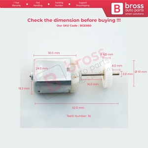 Motor de cerradura de puerta BGE660, 12V DC, engranaje de 36 dientes para Passat B5 T5 Bora Golf 4 - Product Image 6