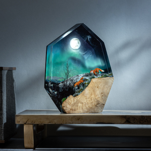 Lámpara de resina, lámpara de epoxi, lámpara de resina personalizada, lámpara de resina epoxi, lámpara púrpura, madera de luz nocturna, lámpara de mesa de madera, lámpara de regalo de Navidad - Product Image 5