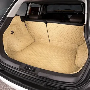 washable dirtproof customizable logo interior floor protection synthetic leather durable trunk mats for car