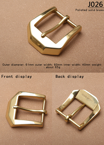 Hebillas de cinturón para hombre con media hebilla sólida de un solo pin de Metal pulido de 4,0 cm para accesorio de 37-39mm - Product Image 2