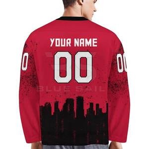 Maillot de hockey à col en V athlétique, tissu respirant pour une mobilité rapide sur les patinoires, maillot de hockey sur glace à col en V pour jeunes et adultes - Product Image 4