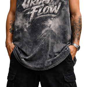 Camiseta sin Mangas para Hombre, Gris, de Spandex/Poliéster, con Secado Rápido, Transpirable, Estilo Urbano, Informal, para Fitness - Product Image 4