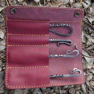 Juego de cubiertos de mesa con mango negro hecho a mano personalizado, productos de cubiertos medievales Vintage forjados a mano, juego de cubiertos de hierro con riel - Product Image 6