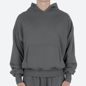 high quality thick hoodie manufacturer bulk blank premium plain boxy y2k hoodies 100% cotton cropped heavyweight <b>mens</b> hoodies - Product Image 2