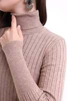 Suéter de Punto de Manga Larga para Mujer, Cuello Alto, Estilo Informal para Oficina, Suéter de Punto Cómodo, Venta al por Mayor