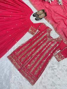 เสื้อปักลายผ้าจอร์เจียแบบปักลายเสื้อและชุดปาร์ตี้อินเดีย - Product Image 4