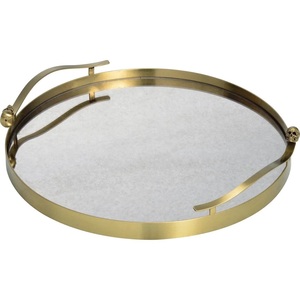 Bandeja Espejo Geométrica de Metal Dorado con Patrón de Diamantes de Lujo, Organizador de Tocador de Cristal, Bandeja Decorativa para Centro de Mesa de Boda - Product Image 5