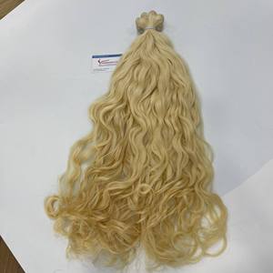 Extensions de cheveux humains vierges vietnamiens de qualité supérieure, ondulés naturels blonds 613, tissage à la machine, vente en gros de mèches de cheveux vierges - Product Image 2