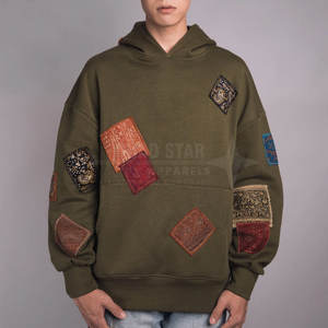 Prix raisonnable hommes vêtements grande taille Patchwork sweats à capuche coton fait Style décontracté hommes Patchwork sweats à capuche pour la vente en ligne - Product Image 1