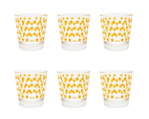 Juego de Vasos Duraderos de 6 Piezas, 25 cl (8.5 fl oz), Estrellas Amarillas, Vidrio Prensado, Diseño Moderno y Elegante, Enjoy by Excelsa - Product Image 2