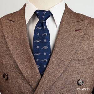 Corbata de seda azul mora CS8XDHS5 - Seda pura tejida de alta calidad |   Colección Am Huong Dai Duong - Product Image 1