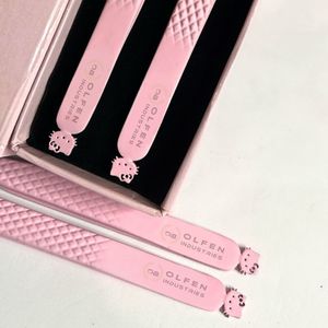 Pinzas para Extensión de Pestañas de Acero Inoxidable Sostenible, Empujador de Cutículas, 90 Grados, Mango en Forma de Corazón, Punta Puntiaguda - OLFEN - Product Image 4