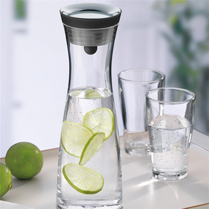 蓋付き透明ガラスピッチャー 1200ml 1500ml 水差し 注ぎ口付き 冷蔵庫用ガラスジャグ 温冷飲料用 ジュース サンフライ用 - Product Image 3